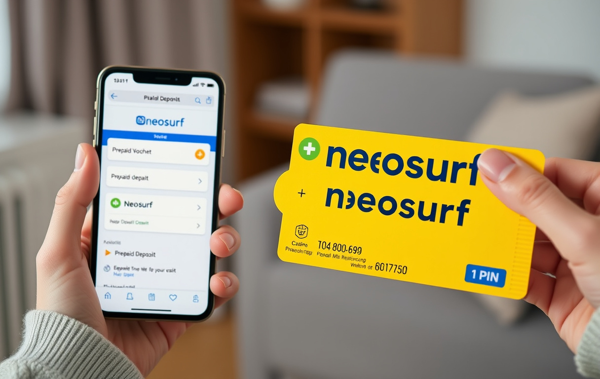 Neosurf forhåndsbetalt kupong med PIN-kode ved casinoinnskudd